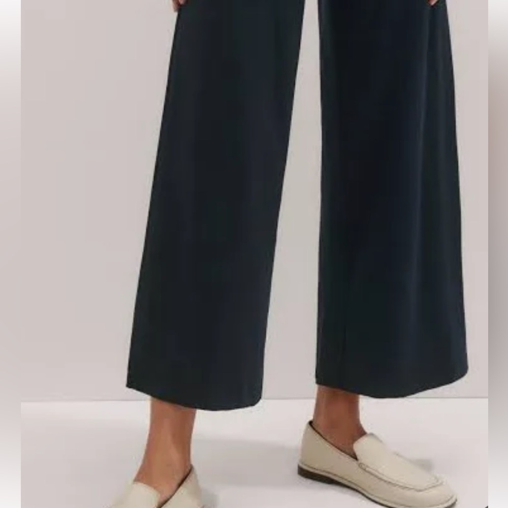 ME+EM toweling set in Navy Blue 
Wide leg crop trouser and top